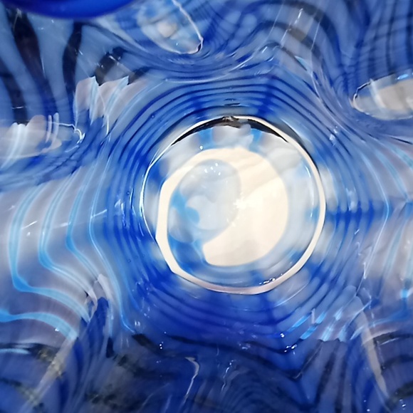 RARE Murano Fazzoletto Hand Blown Mid-Century Italian Scalloped Ruffled Vase. - Picture 12 of 14